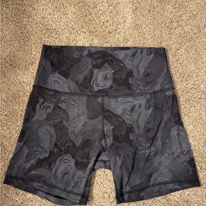 Lululemon Athletica Black Floral Bike Shorts